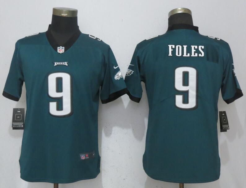 Women Philadelphia Eagles 9 Foles Green Vapor Untouchable Nike Player NFL Jerseys